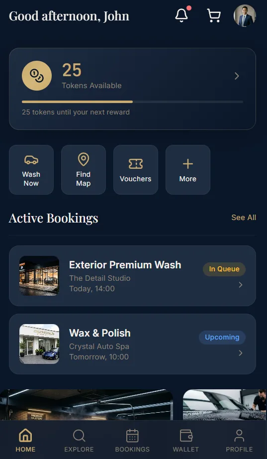 Tangkapan layar proyek Spotless Mobile App