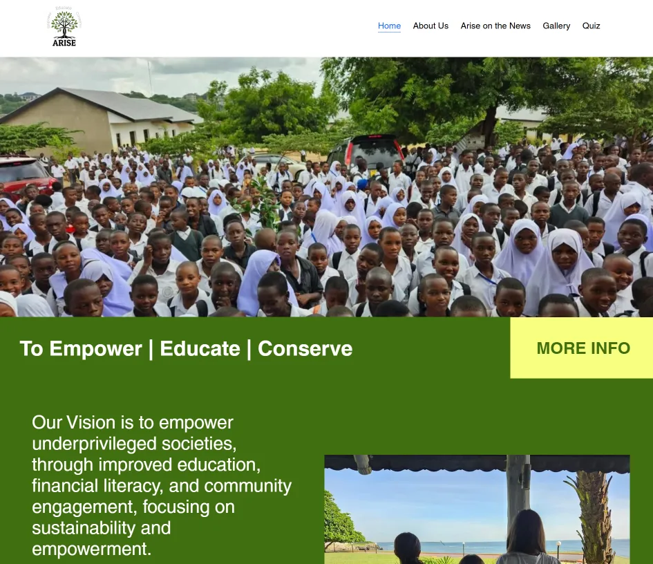 Tangkapan layar proyek The Arise Foundation